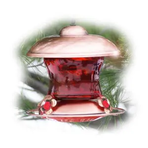 Woodlink Audubon Series WLH5 Brushed Copper Ruby Glass Hummingbird Feeder (Pet Supplies, Bird Feeding Tools)