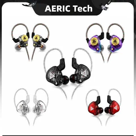 Aerix Tech AK3 Portable Wired In-Ear Earphones with Mic & Volume Control - Silicone Memory Custom Fit, HiFi Seal-In Bass Punch, Gym/Commute Noise Cut, 8D Stereo Audio, Heavy Metal Support, for Gym/Sports, Subway Use