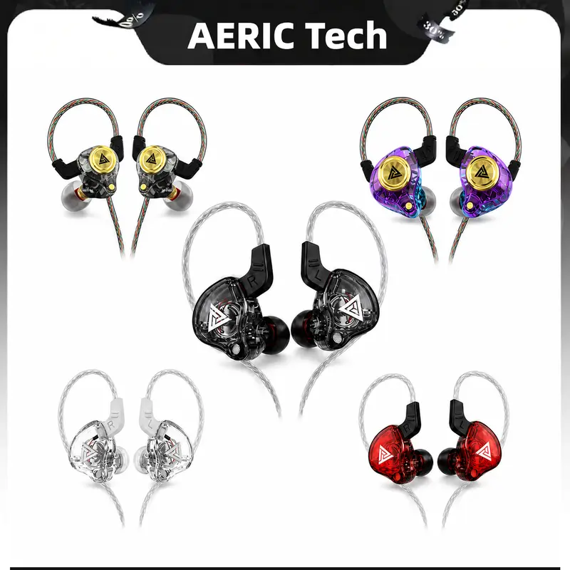 Aerix Tech AK3 Portable Wired In-Ear Earphones with Mic & Volume Control - Silicone Memory Custom Fit, HiFi Seal-In Bass Punch, Gym/Commute Noise Cut, 8D Stereo Audio, Heavy Metal Support, for Gym/Sports, Subway Use
