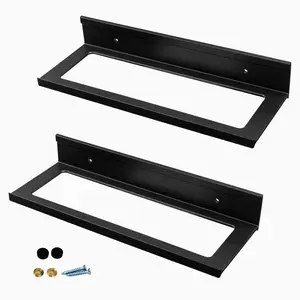 Fohfurniture Set of 2 Metal Wine Bottle and Stemware Racks (Black (Bottle Rack))