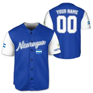 Personalized Nicaragua Baseball Jersey  Custom Name Number Nicaragua Baseball Jersey  Nicaragua Jersey Men  Nicaragua Jersey Baseball