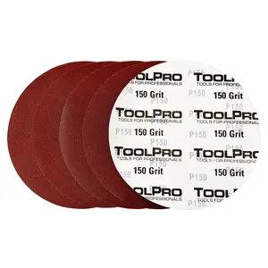 ToolPro 9 in. 150 Grit Fine Grit Hook & Loop Drywall Sandpaper Discs, 15-Pack, Economical for Consistent Surface Finish, Compatible with Back Up Pads