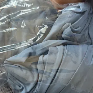 MilaMini Maternity Robe and Baby Receiving Blanket, Matching Mommy Labor Delivery Robe and Swaddle Set Denim blue,Plus Size S-XXL