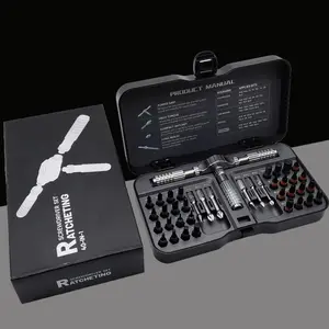 40 in 1 Ratchet Wrench Screwdriver Set, Precision Ratchet Screwdriver, Multifunctional Household T-shaped Disassembly Machine S2 Batch Head Straight Cross Disassembly & Maintenance Screwdriver
