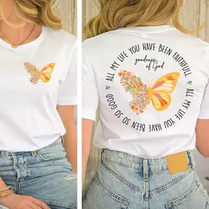 Good Ness of God Butterfly Christian Wildflowers 2 Sided Shirt, Christian Bible Verse Jesus Lover Apparel