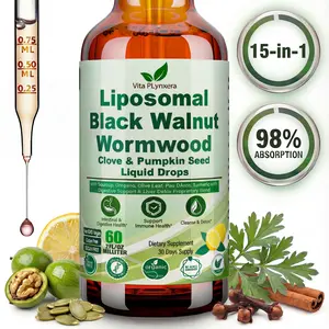 Detox Supplement Wormwood Black Walnut Clove Cleanse Drops for Human, 15-in-1 Triple-Action Gut Detox & Digestive Wellness Organic Liquid Tincture w. Soursop PAU DArco Oil of Oregano, Elimination Detox Cleanse