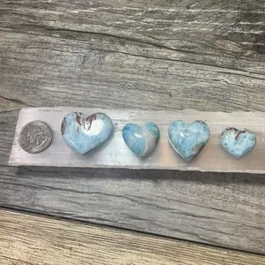 Larimar crystal hearts