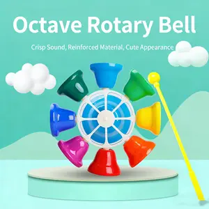 Eight-Tone Rotating Clock with Hammer, Unique Musical Instrument Design, Perfect Gift for Music Lovers & Home Decor