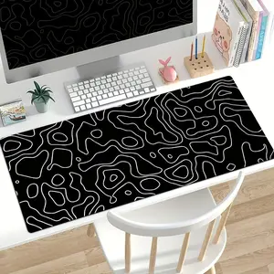 Topographic Contour Map Mouse Pad, Minimalist Geometric Desk Mat, Desk Accessories, Oversized Non-Slip for Gamers & Outdoor Enthusiasts, Perfect for Gaming Setup & Desk Decor
