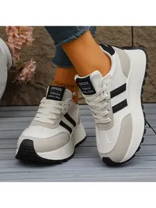 Women's Sneakers with 5cm Thick Platform for Height Boost, Comfortable Dad Shoes, Bright and Eye-Catching Colorway, Casual Walking Shoes, Suitable for Commute and Work