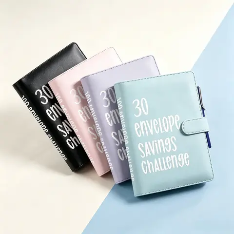 [Back to School Must-Have]30 Envelope Savings Challenge Binder, Cash Budget Planner Book, Money Saving Organizer for Cash Savings Goal
