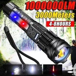 1000000LM High Power Led Flashlights Built-in 18650 Battery Tactical Flashlight Emergency Spotlight Most Powerful Lantern Usb Rechargeable Headlamp