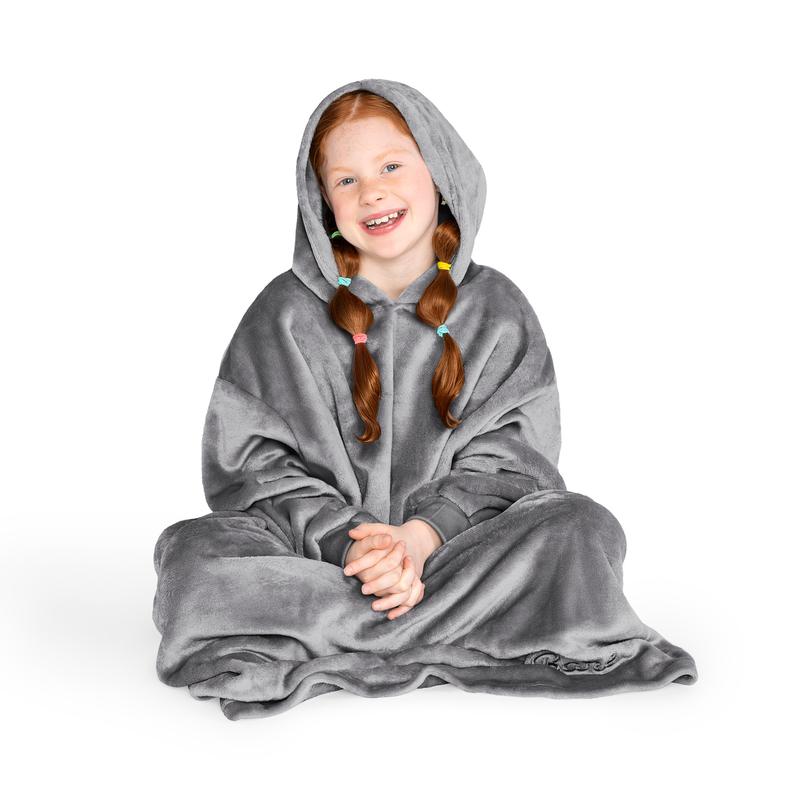 The Bare Homey - Youth Wearable Blanket - Microplush Side Pockets - Long Length