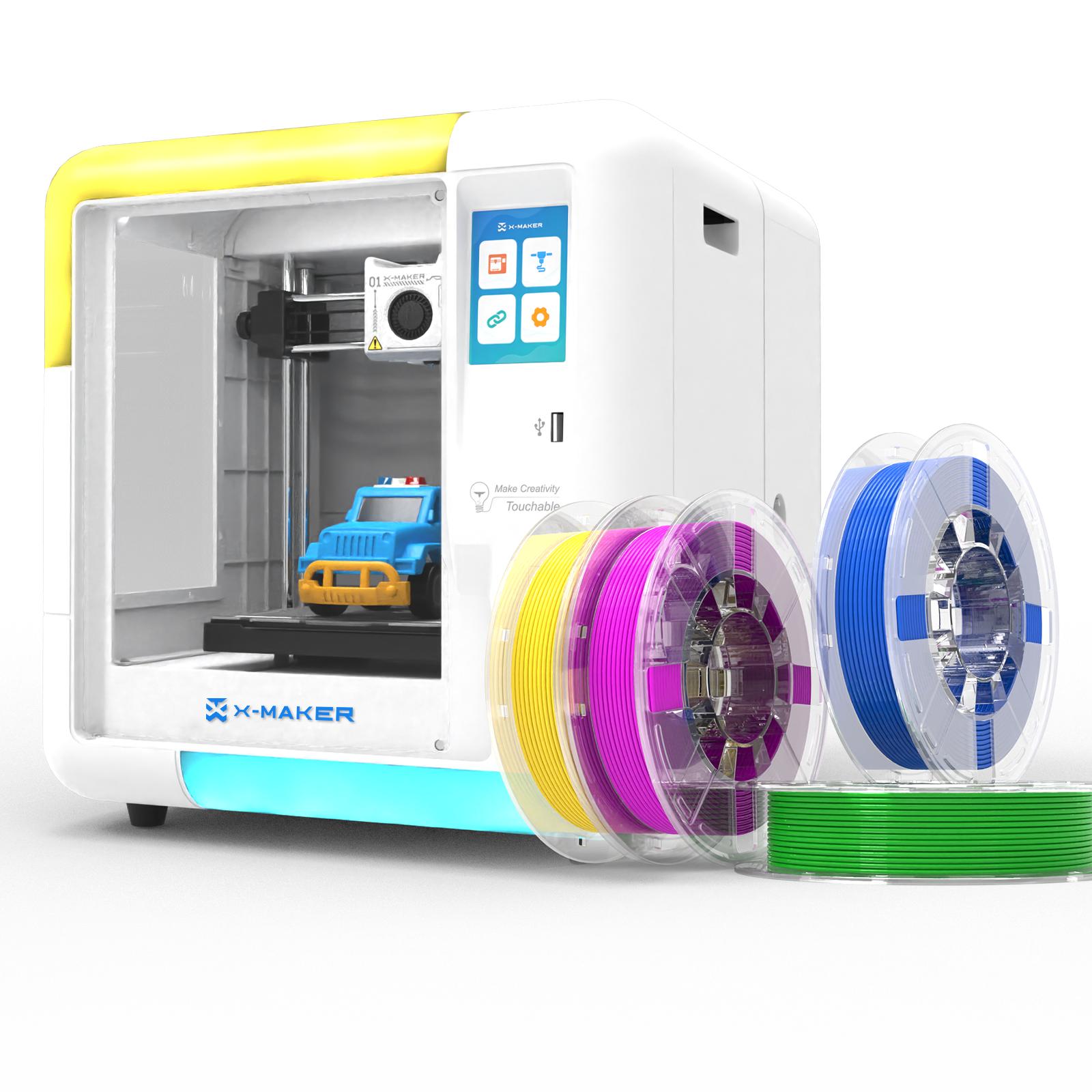 AOSEED 3D Printer for Kids & Beginners, AI-Powered Fully Assembled 3D Printer with Up to 400mm/s Speed, Auto Leveling, 15 Mini Apps, Includes 1 PLA Filaments for Home and School Use, X-Maker AI+