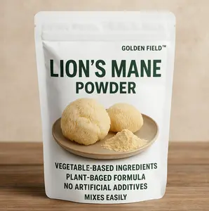 Golden Field Lion's Mane Powder 6.35oz Vegetable-Based Plant-Based Formula No Artificial Additives Mixes Easily Convenient Packaging