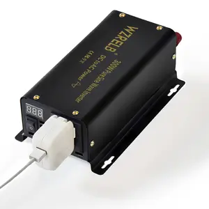 300W Pure Sine Wave Inverter 12V 24V 36V 48V to 120V Power Converter DC to AC Power Inverter 600w peak Car Truck Solar System Off Grid Home Truck RV Emergency Power Safety Overload Protection