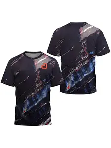 Hot-selling men's T-shirts badminton and table tennis club tops quick-drying short-sleeved shirts in summer 2025