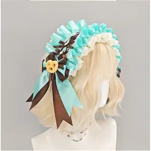 Anime Convention Maid Role Play Headband Cute Lace Bow Hair Accessory Sweet Japanese Style Cosplay Prop for Party Performance Photo Shoot