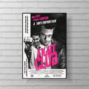 Fight Club Classic Movie Poster, Canvas Wall Art, Retro Film Print, Unframed Wall Decor, Unique Gift Idea