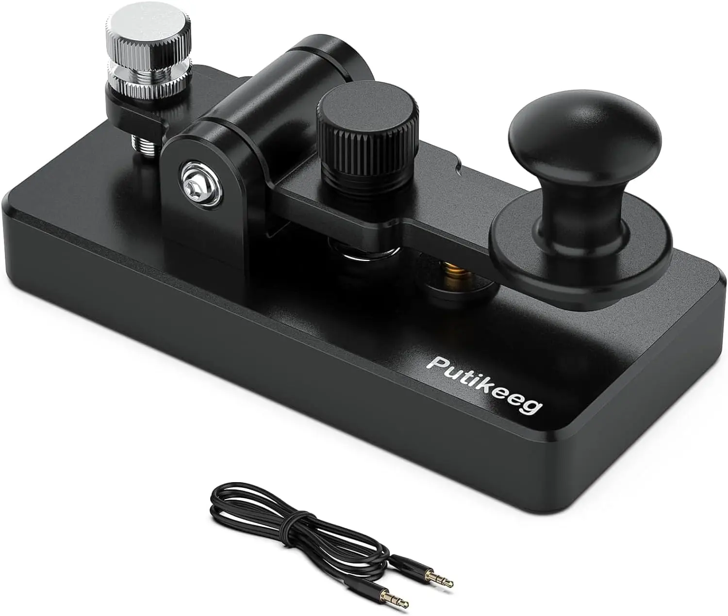 Classical Morse Mini Code Key Morse Code Paddle Key Aluminum Alloy Mini-Key Morse CW Portable Key Morse Practice Key Black