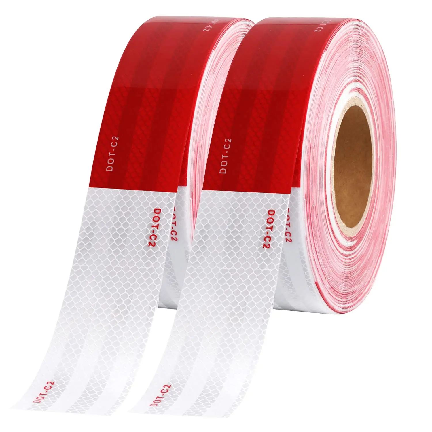DOT-C2 Reflective Safety Tape, 2 in x 200 ft Waterproof Adhesive Conspicuity Tape, High Visibility Automotive Exterior Accessory for Truck, RV, Camper