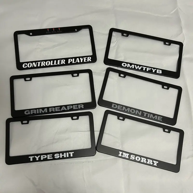 Universal License Plate Frames with Fast Shipping on $19.99 each price select a one frame and order it with its name for Cars and Trucks Fits dodge, Lamborghini, corvette, AMG, Multiple Designs Available