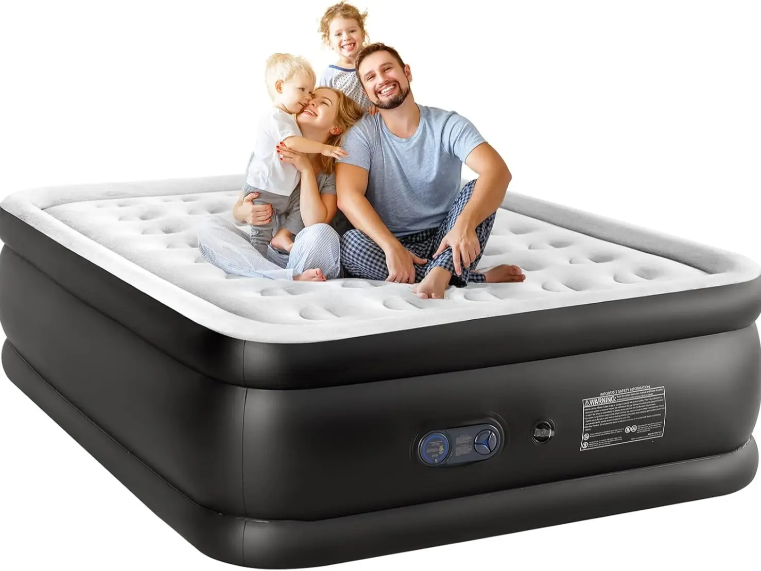 Air Mattress,Double Height Air Mattress (16-22 Inches) With Built-In High-Capacity Pump, Adjustable Design, And Non-Slip Bottom Inflatables