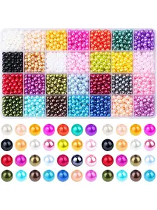 1960pcs 6mm Abs Beads Set, 28 Colors DIY Jewelry Making Kit, Bracelet Necklace Materials, Includes Box, Craft Supplies, Bead Mix