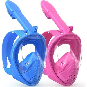 Snorkeling Gear for Kids, Full Face Snorkel Mask with Breathability, No Leakage - Ages 6-14, Adjustable Strap, Mount, Mesh Bag