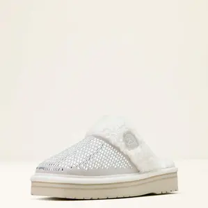 Ariat Women's Jackie Square Toe Stack Slipper Bling White