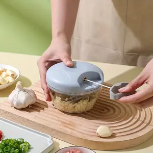 Portable Manual Food Chopper, Multi-Functional Garlic Press, Vegetable Cutter, Meat Grinder, Handheld Kitchen Tool, Easy to Use