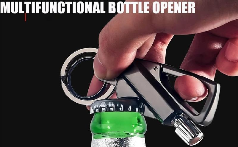 Car Keychain, Car Key Ring, Permanent Lighter Infinite Lighter Multifunctional Key Chain Bottle Opener, Reusable Waterproof Lighter Easy to Ignite Anywhere, Eternal Flint Outdoor Survival Tinder, Men's Multifunctional Model, Interior Accessories