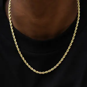 GLD Rope Chain | 18k Yellow Gold Plated, 4mm Width, 16-30" Lengths | Guaranteed for Life - Perfect Gift GLD Rope Chain | 18k Yellow Gold Plated, 4mm Width, 16-30" Lengths | Guaranteed for Life - Perfect Gift