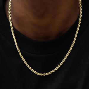 GLD Rope Chain | 18k Yellow Gold Plated, 4mm Width, 16-30" Lengths | Guaranteed for Life - Perfect Gift - DealsForYouDays