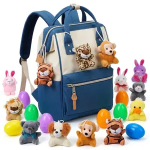 12 Pack Assorted Mini Animal Plush Toy Set with Prefilled Colorful Eggs, Bulk Cute Keychain Decorations for Kids Birthday Party Favors, Goodie Bag Fillers, Classroom Prizes & Summer Camp Rewards 2026