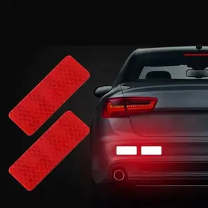 10PCS Car Rear Bumper Reflective Strip Safety Warning Signs Reflective Stickers Anti-scratch Car Exterior Protection Accessories Vehicle