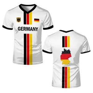Germany Soccer Jersey, White Black Red Gold Sports Shirt, German Pride Football Style Jersey, Gift for German Men and Women