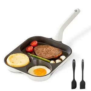 Puraville Egg Omelette Pan, 3-Cup Nonstick Titanium Ceramic Omelette Skillet Pancake Pan and Healthy Egg Cooker Suitable for Gas Stove and Induction Cookware