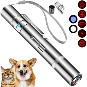 Cat Laser Pointer Toy with 3 Light Modes & 5 Fun Patterns, Portable Interactive Pet Toy for Kitten Dog Bird Fun Chase Play Exercise
