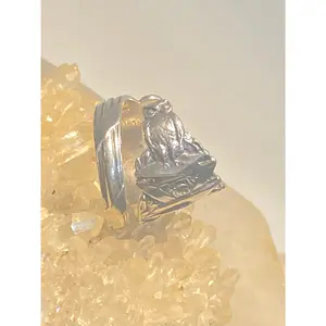 Owl spoon ring  size 7.25 graduation graduate books globe band aladdin's lamp sterling silver women