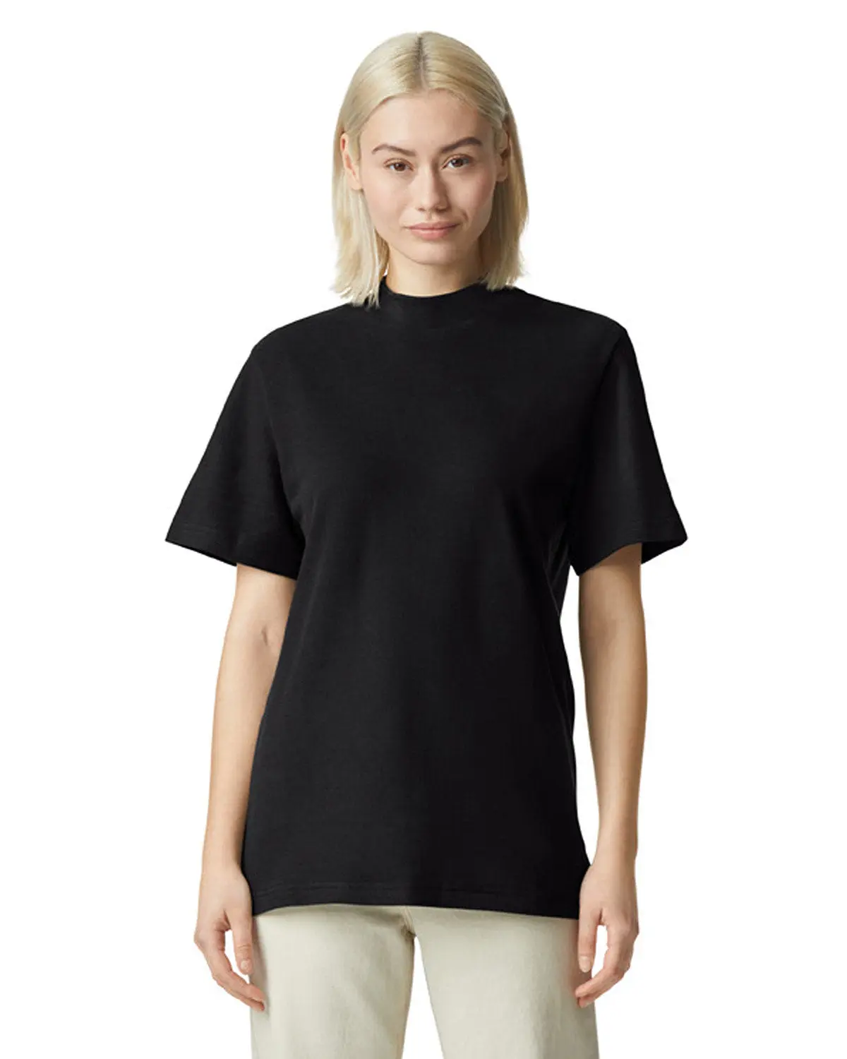 American Apparel 1PQ Pique Mockneck Tee