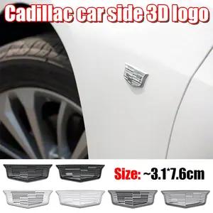 Cadillac 3D Fender Side Badge Sticker, Car Decal, Body Side & Rear Trunk Emblem, Fits Cadillac CT4 CT5 CT6 XT4 XT5 XT6 ATS-L XTS