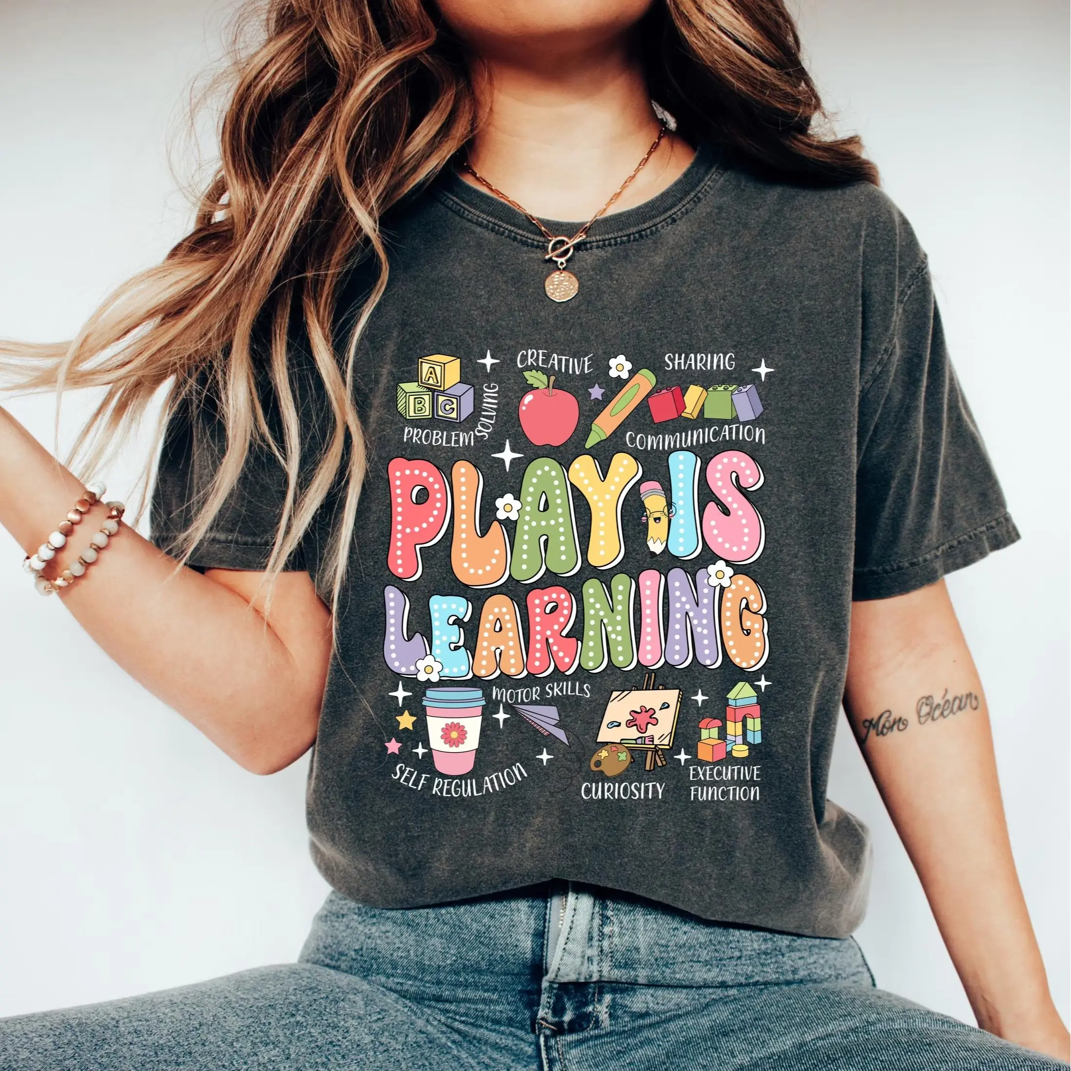 Comfort Colors Play is Learning Shirt, Teacher Shirt, Back to School T Shirt, Cute Teacher Shirt, New Teacher Gift, Teacher Life Shirt