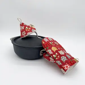 Cat Oven Mitt in Japanese Fabric – One or Two Piece Set | Heat-Resistant | Artisan Kitchen Gift