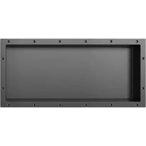 Shower Niche SMC Material 12X28 (Outside 14x30) Shower Wall Niche Ready for Tile Shelf Black