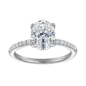 Pave 2ct. Oval Moissanite Travel Engagement Ring