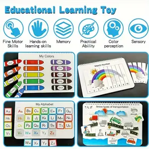 Montessori educational toys, preschool activity binders for toddlers and early learning toys - for boys and girls to develop fine motor skills Visual Learning Tools