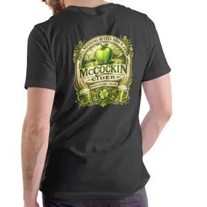 MCCOCKIN CIDER Funny name T Shirt, Unisex Cotton, St Patricks Day for men and women