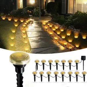 15/30pcs Solar Pathway Lights with 8 Lighting Modes, Outdoor Garden Lights with Auto Switch, Ideal for Pathways, Camping, Weddings, and Holiday Decor, Outdoor Landscape Lights