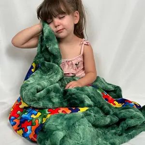 Puzzle on luxe Galaxy 45x55 Toddler/Travel Minky Blanket